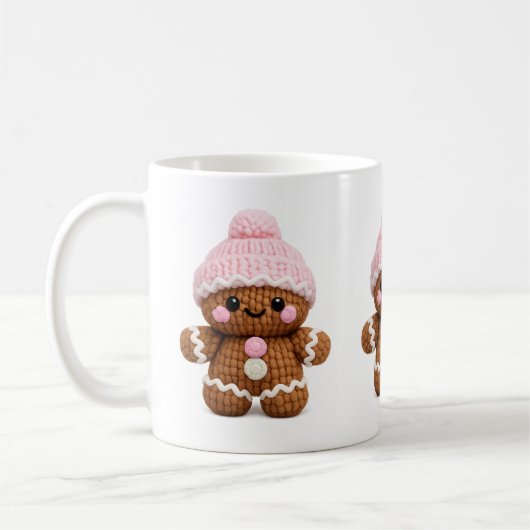 Süße gehäkelt Weihnachtsgebäck-Tassenfigur Kaffee Kaffeetasse (Links)