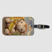 Süße gehäkeltel Affe und Banane Gepäckanhänger (Vorderseite (Horizontal))
