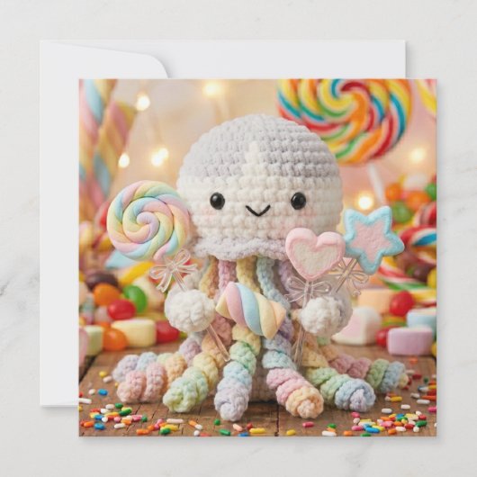 Süße gehäkeltete Oktopus Candy Land Ästhetik (Vorderseite)