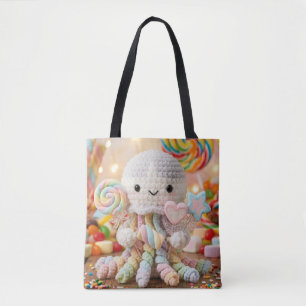 Süße gehäkeltete Oktopus-Candy-Land-Ästhetik  Tasche