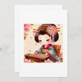 Süße Geisha Einladung (Vorne/Hinten)