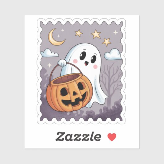 Süße Geist-Halloween-Briefmarke Aufkleber (Blatt)