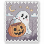 Süße Geist-Halloween-Briefmarke Aufkleber (Vorderseite)