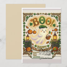 Süße Geist- und Kleeblatt-Halloween-Geburtstagsein