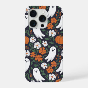 Süße Geister Blumen und Kürbisse Halloween-Muster iPhone 15 Pro Hülle