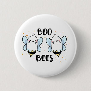 Süße Geister Boo Bienen - Lustiges Halloween auf w Button