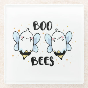 Süße Geister Boo Bienen - Lustiges Halloween auf w Glasuntersetzer