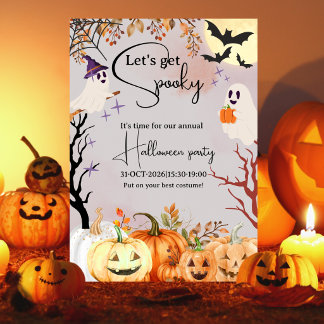 Süße Geister Büro Familien Halloween-Party Einladung
