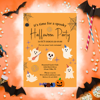 Süße Geister Büro Familien Halloween-Party Einladung