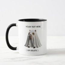 Süße Geister-Capybara-Halloween-Schwarz-Kombitasse