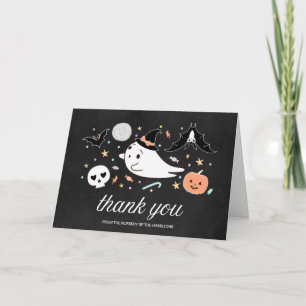 Süße Geister-Halloween-Baby-Shower-Dankeskarten Karte