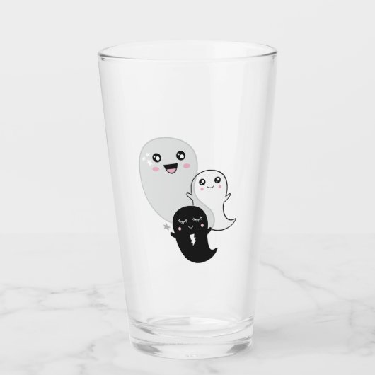 süße Geister Halloween kawaii Glas (Vorderseite)