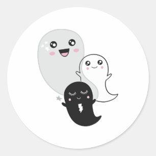 süße Geister Halloween kawaii Runder Aufkleber
