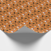Süße Geister Katzen Fledermäuse Halloween   Geschenkpapier (Ecke)