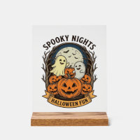 Süße Geister-Kürbisse Vintage Gravur Halloween Kun