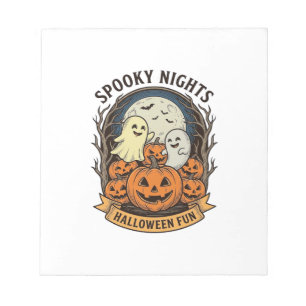 Süße Geister-Kürbisse Vintage Gravur Halloween Kun Notizblock