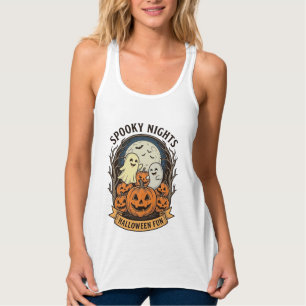 Süße Geister-Kürbisse Vintage Gravur Halloween Kun Tank Top