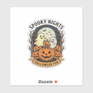 Süße Geister-Kürbisse Vintage-Stich Halloween-Kuns Aufkleber