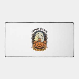 Süße Geister-Kürbisse Vintage-Stich Halloween Kuns Schreibtischunterlage