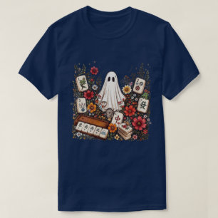 Süße Geister-Mahjong-Blumen-Kacheln Grafik T-Shirt