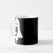 Süße Geister-Schwarze Katze Leopard Bogen Lustig G Kaffeetasse (Vorderseite Links)