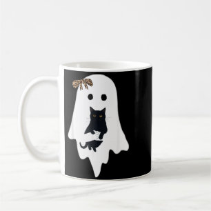 Süße Geister-Schwarze Katze Leopard Bogen Lustig G Kaffeetasse