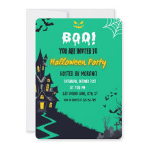 Süße Geister- & Spukhaus-Halloween-Party-Einladung