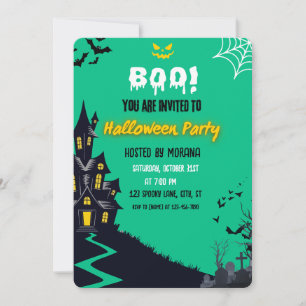 Süße Geister- & Spukhaus-Halloween-Party-Einladung Einladung