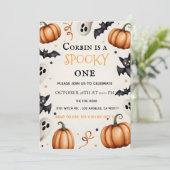 Süße Geister- und Fledermaus-Halloween-Geburtstags Dankeskarte (Stehend Vorderseite)