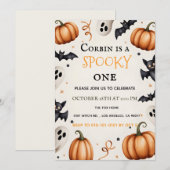 Süße Geister- und Fledermaus-Halloween-Geburtstags Dankeskarte (Vorne/Hinten)