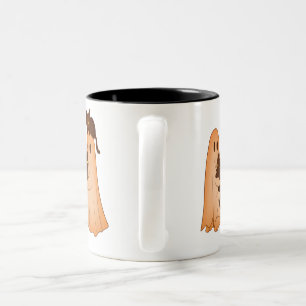 Süße Geister- und schwarze Katzen-Halloween-Tasse Zweifarbige Tasse