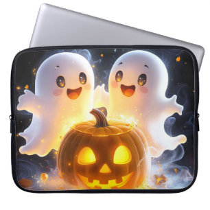 Süße Geisterfamilie Halloween-Kürbis Gruselige Nac Laptopschutzhülle