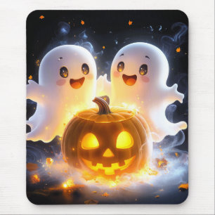 Süße Geisterfamilie Halloween-Kürbis Gruselige Nac Mousepad