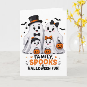 Süße Geisterfamilie Halloween-Spaß Karte