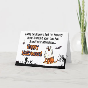 Süße Geisterhund-Halloween-Karte für Tierliebhaber Feiertagskarte