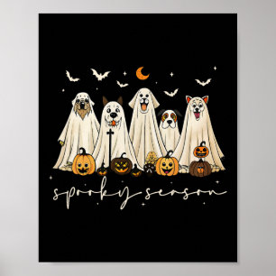 Süße Geisterhunde Frohes Halloween Gruselige Jahre Poster