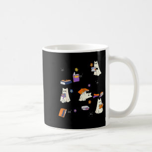 Süße Geisterkatze Bücher Lesende Bücherliebhaberin Kaffeetasse