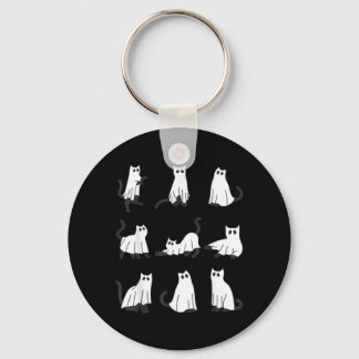 Süße Geisterkatze Lustiges Halloween-Design Geistk Schlüsselanhänger