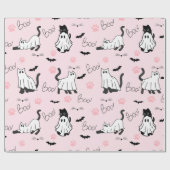 Süße Geisterkatzen Halloween Geschenkpapier (Flach)