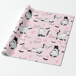 Süße Geisterkatzen Halloween Geschenkpapier