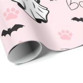 Süße Geisterkatzen Halloween Geschenkpapier (Rolleneckpunkt)
