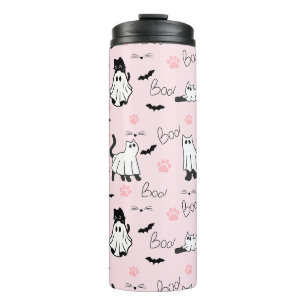 Süße Geisterkatzen Halloween Thermosbecher