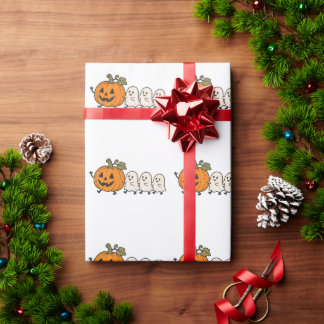 Süße Geisterparade Halloween Vinyl Aufkleber Geschenkpapier
