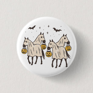 Süße Geisterpferde Halloween Süßigkeiten oder Saur Button