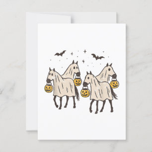 Süße Geisterpferde Halloween Süßigkeiten oder Saur Postkarte