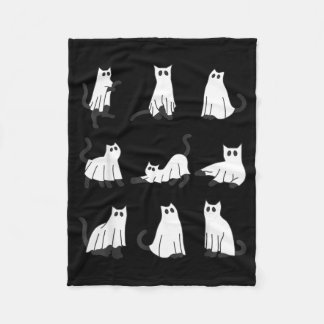 Süße Geistkatze Lustiges Halloween-Design Geistkat Fleecedecke