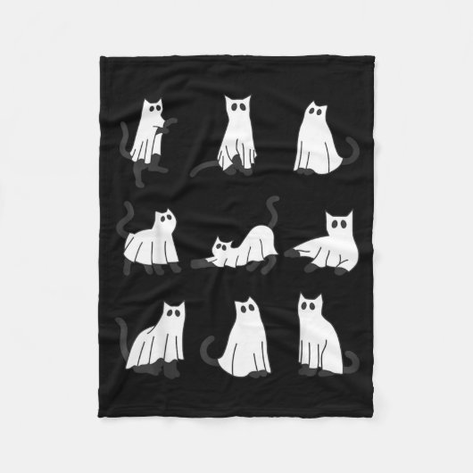 Süße Geistkatze Lustiges Halloween-Design Geistkat Fleecedecke (Vorderseite)