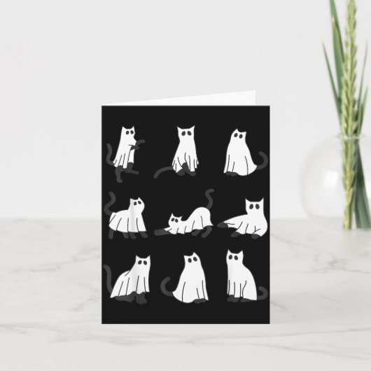Süße Geistkatze Lustiges Halloween-Design Geistkat Karte (Vorderseite)