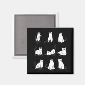 Süße Geistkatze Lustiges Halloween-Design Geistkat Magnet (Vorderseite/Rückseite)