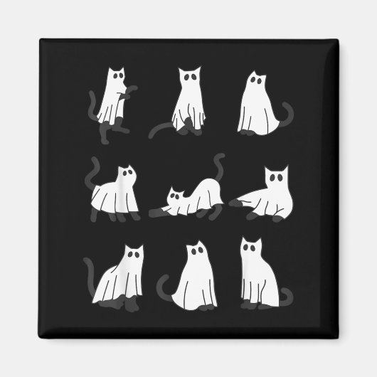 Süße Geistkatze Lustiges Halloween-Design Geistkat Magnet (Vorne)